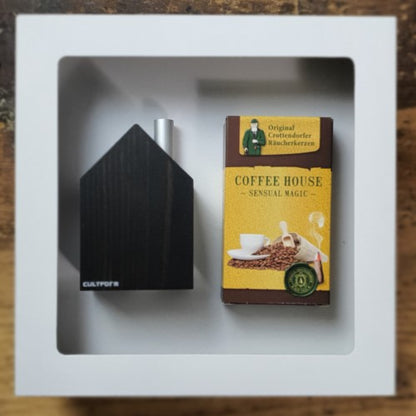 RÄUCHERHAUS modern mit Räucherkerzen im Geschenkset | Echt Erzgebirge