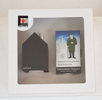 RÄUCHERHAUS modern mit Räucherkerzen im Geschenkset | Echt Erzgebirge