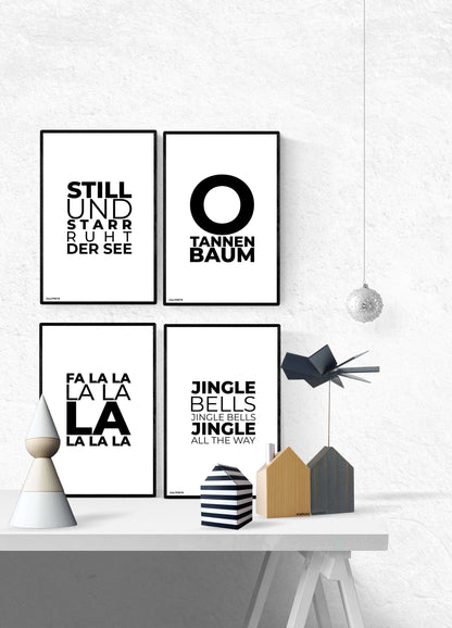 Weihnachtsgrafik Typo 10er Set A4 Download