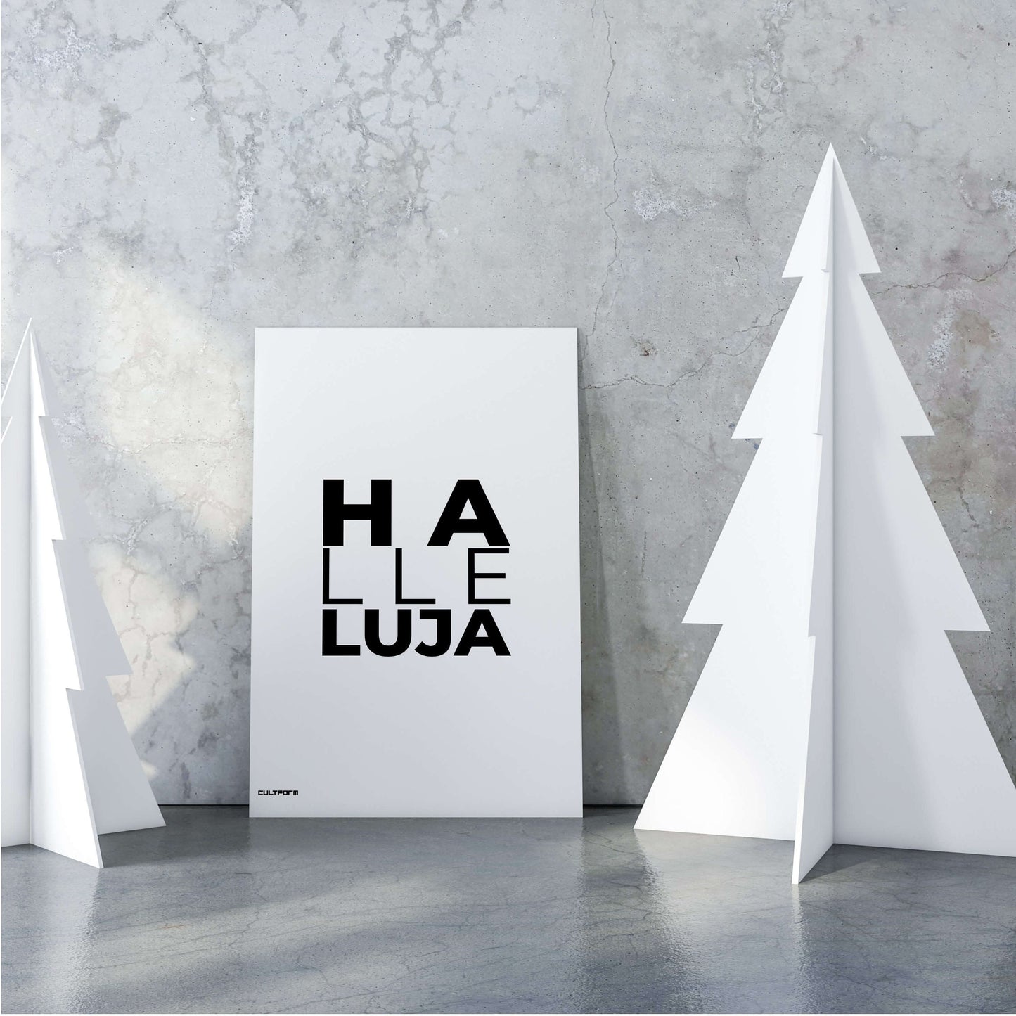 Weihnachtsgrafik Typo "Halleluja" A4 Download
