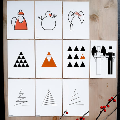 Postkartenset 10er minimal Weihnachten No. 1