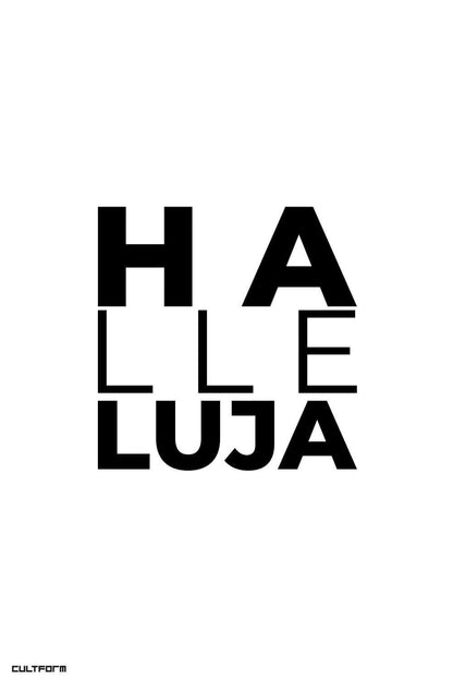 Weihnachtsgrafik Typo "Halleluja" A4 Download