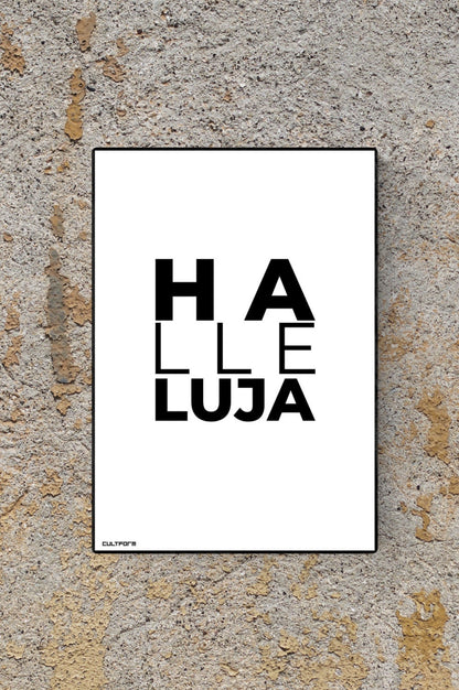 Weihnachtsgrafik Typo "Halleluja" A4 Download