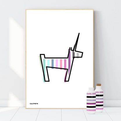 Grafik "Einhorn Linie gestreift" Download