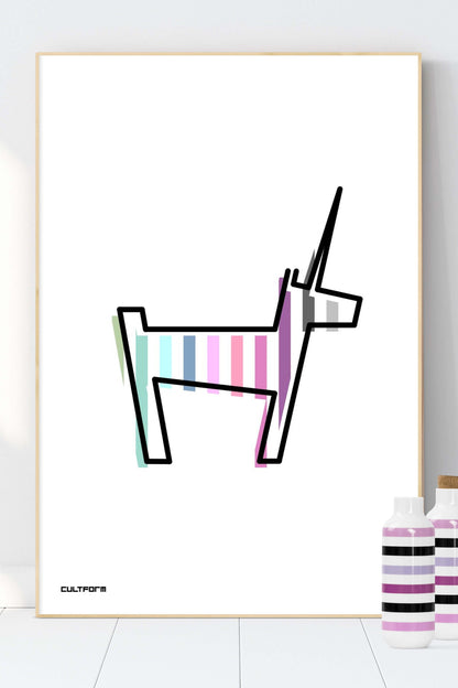 Grafik "Einhorn Linie gestreift" Download
