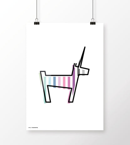 Grafik "Einhorn Linie gestreift" Download