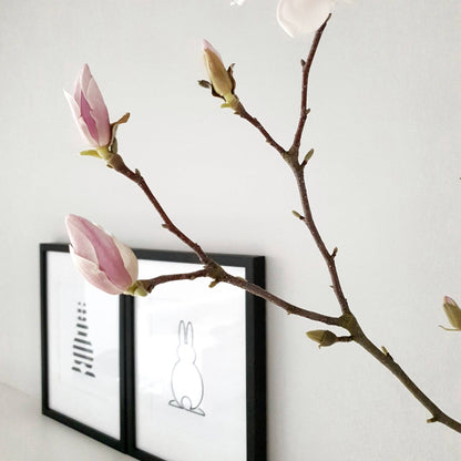 Druckgrafik "Osterhase Gestreift Schwarz"