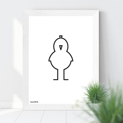 Druckgrafik "Chicken Linie Schwarz"