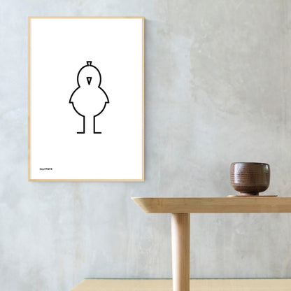 Druckgrafik "Chicken Linie Schwarz"