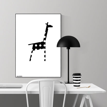 Grafik "Giraffe schwarz mit weissen Punkten" Download