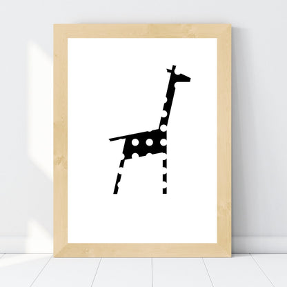Grafik "Giraffe schwarz mit weissen Punkten" Download