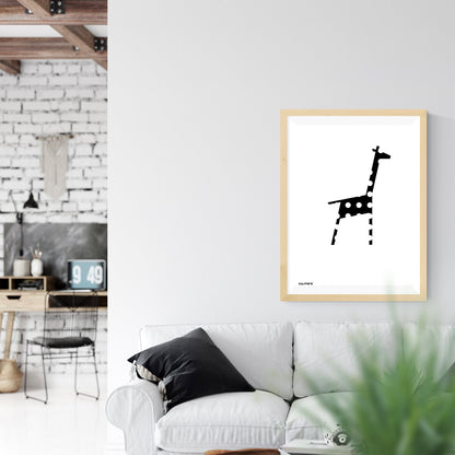 Grafik "Giraffe schwarz mit weissen Punkten" Download