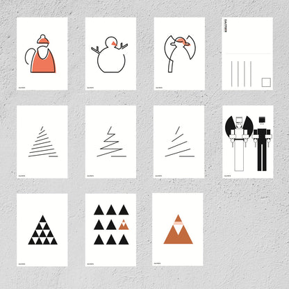 Postkartenset 10er minimal Weihnachten No. 1