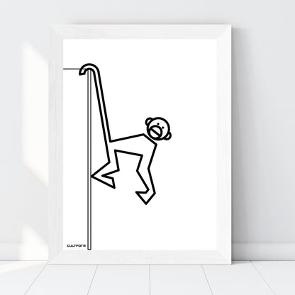 Print "Hanging Monkeys Set of 3 Black and White"
