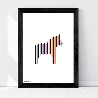 Druckgrafik "Pferd gestreift schwarz farbig No.1"