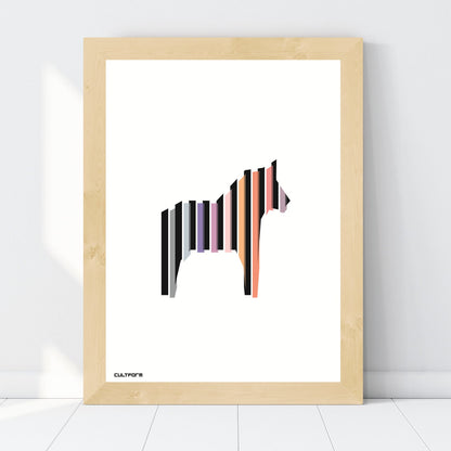 Druckgrafik "Pferd gestreift schwarz farbig No.1"