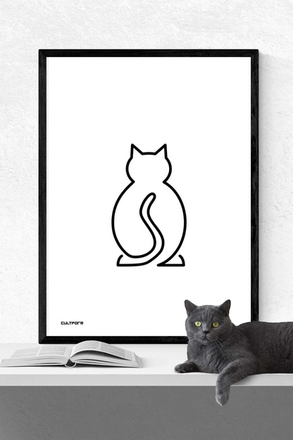 Druckgrafik "Katze Linie Schwarz"