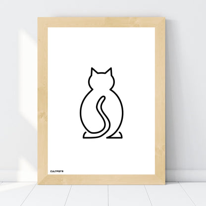 Druckgrafik "Katze Linie Schwarz"
