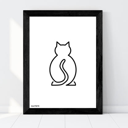 Druckgrafik "Katze Linie Schwarz"