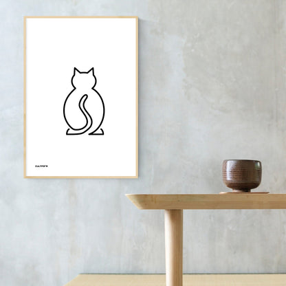 Druckgrafik "Katze Linie Schwarz"