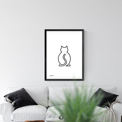 Grafik "Katze Linie schwarz" Download