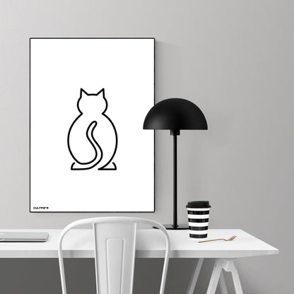 Grafik "Katze Linie schwarz" Download