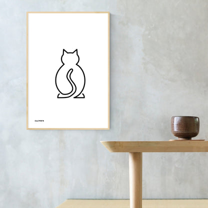 Grafik "Katze Linie schwarz" Download