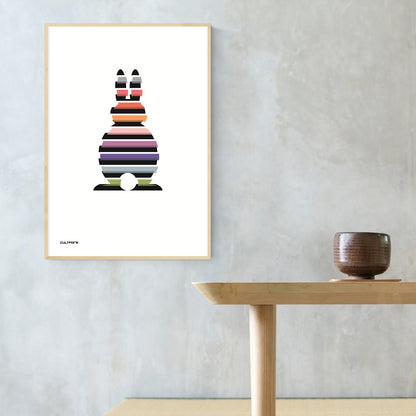 Print "Easter Bunny Striped Black Colorful No.1"