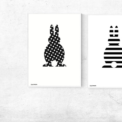 Print "Easter Bunny Dotted Black with White"