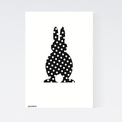 Print "Easter Bunny Dotted Black with White"