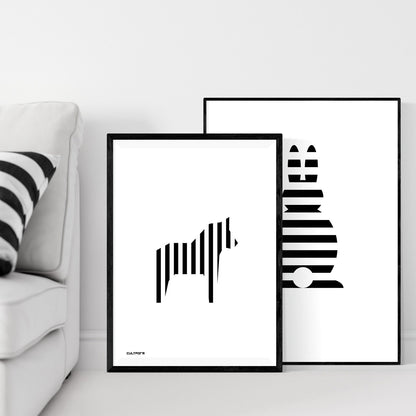 Print "Horse striped black and white"