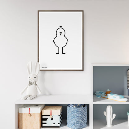 Druckgrafik "Chicken Linie Schwarz"