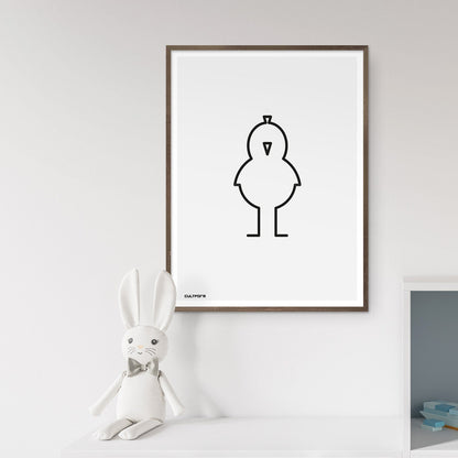 Druckgrafik "Chicken Linie Schwarz"