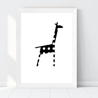 Grafik "Giraffe schwarz mit weissen Punkten" Download