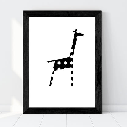 Grafik "Giraffe schwarz mit weissen Punkten" Download