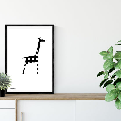 Grafik "Giraffe schwarz mit weissen Punkten" Download