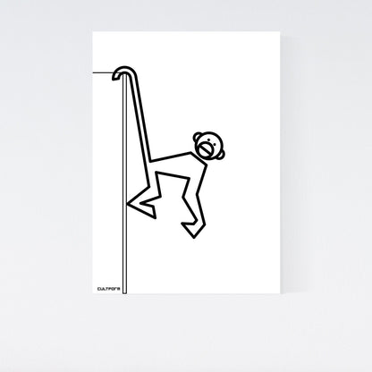 Print "Hanging Monkeys Set of 3 Black and White"