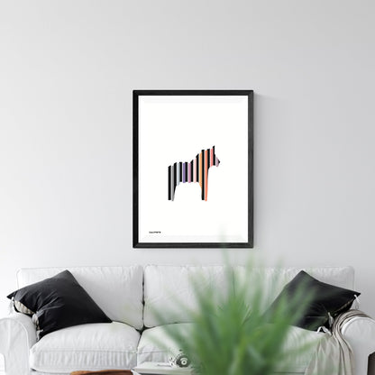 Druckgrafik "Pferd gestreift schwarz farbig No.1"