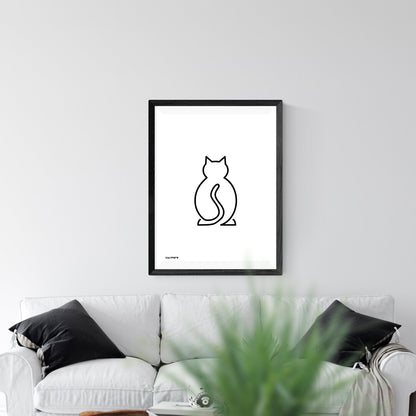 Druckgrafik "Katze Linie Schwarz"