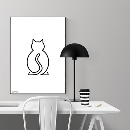 Druckgrafik "Katze Linie Schwarz"