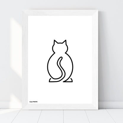 Druckgrafik "Katze Linie Schwarz"