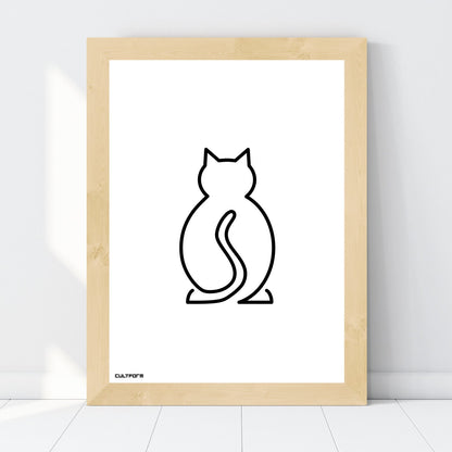Grafik "Katze Linie schwarz" Download