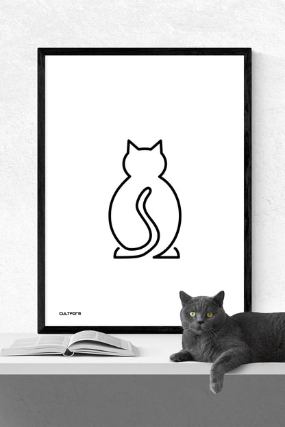 Grafik "Katze Linie schwarz" Download