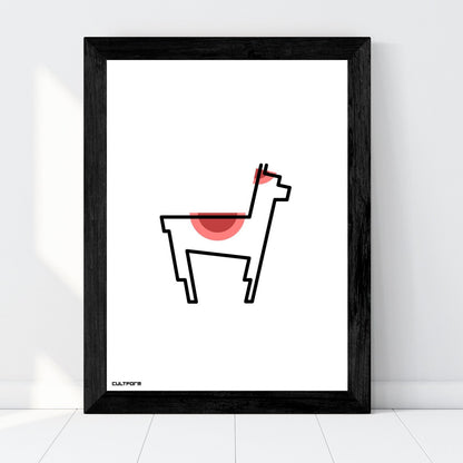 Druckgrafik "Lama Linie Rot"