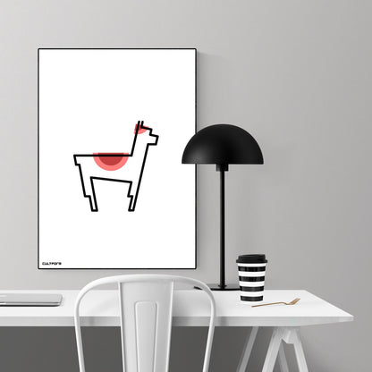 Druckgrafik "Lama Linie Rot"