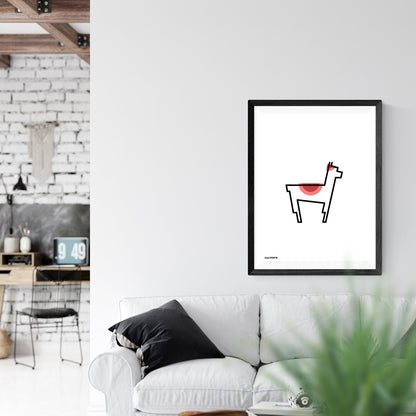 Druckgrafik "Lama Linie Rot"