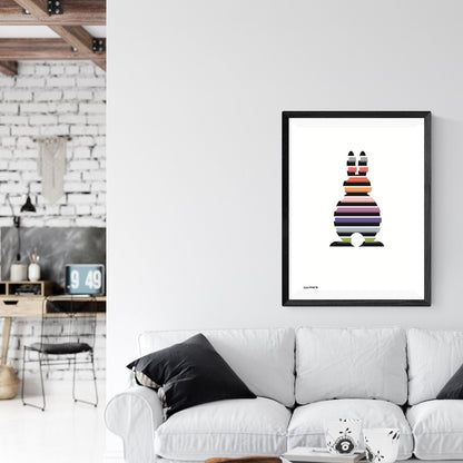 Print "Easter Bunny Striped Black Colorful No.1"