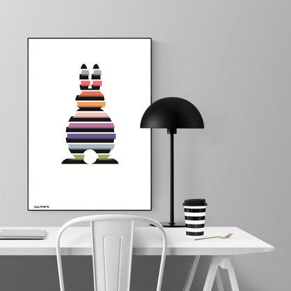Print "Easter Bunny Striped Black Colorful No.1"