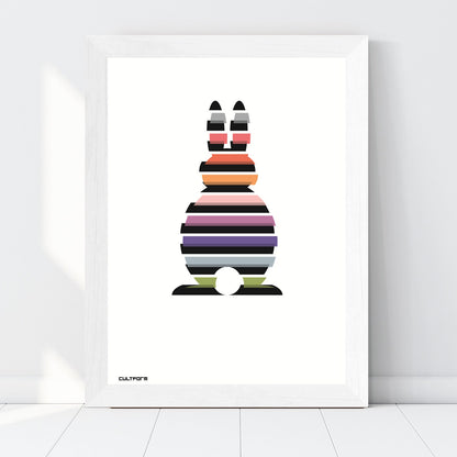Print "Easter Bunny Striped Black Colorful No.1"