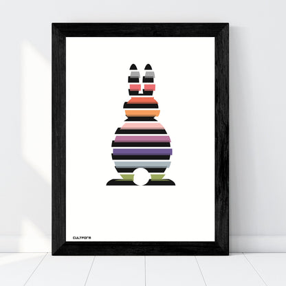 Print "Easter Bunny Striped Black Colorful No.1"